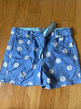 Girls' Blue Polka Dot Shorts with Tie Waist